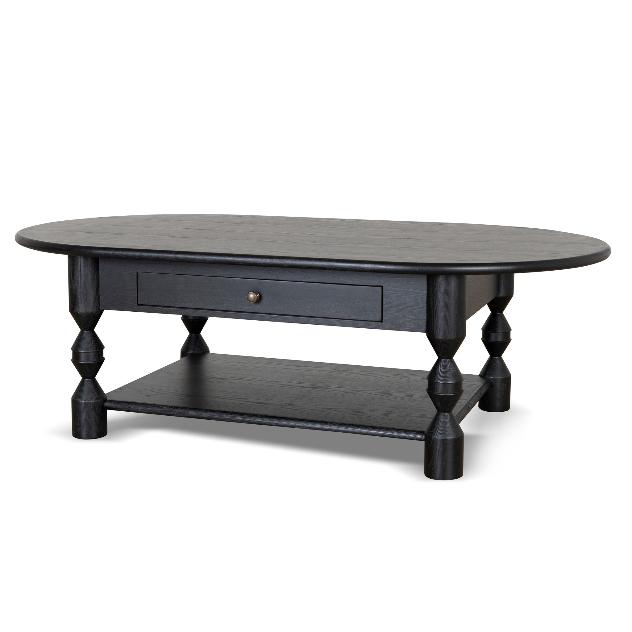 Primrose 1.4m Oval Coffee Table - Black Coffee Table Nicki-Core