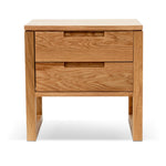 Ex Display - Alfred 2 Drawer Wooden Bedside Table - Natural Oak Bedside Table Oakwood-Core   