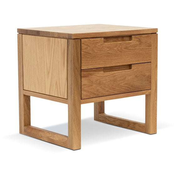 Ex Display - Alfred 2 Drawer Wooden Bedside Table - Natural Oak Bedside Table Oakwood-Core   