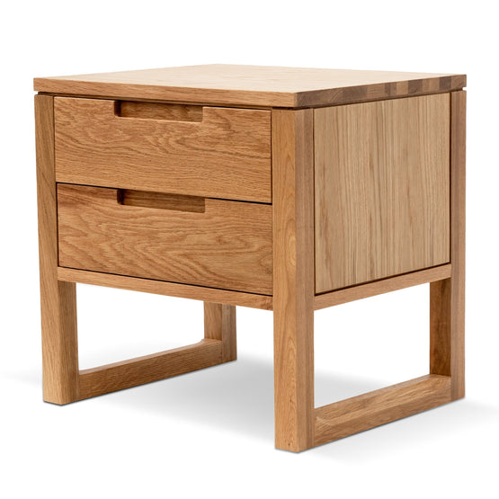 Ex Display - Alfred 2 Drawer Wooden Bedside Table - Natural Oak Bedside Table Oakwood-Core   