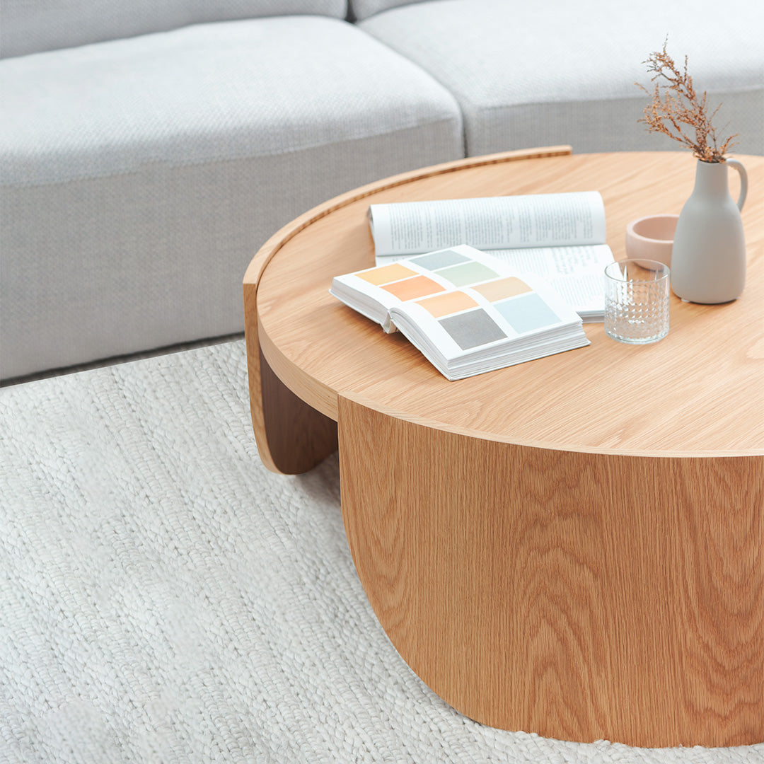 Zoey 1.1m Round Coffee Table - Natural Coffee Table Century-Core   