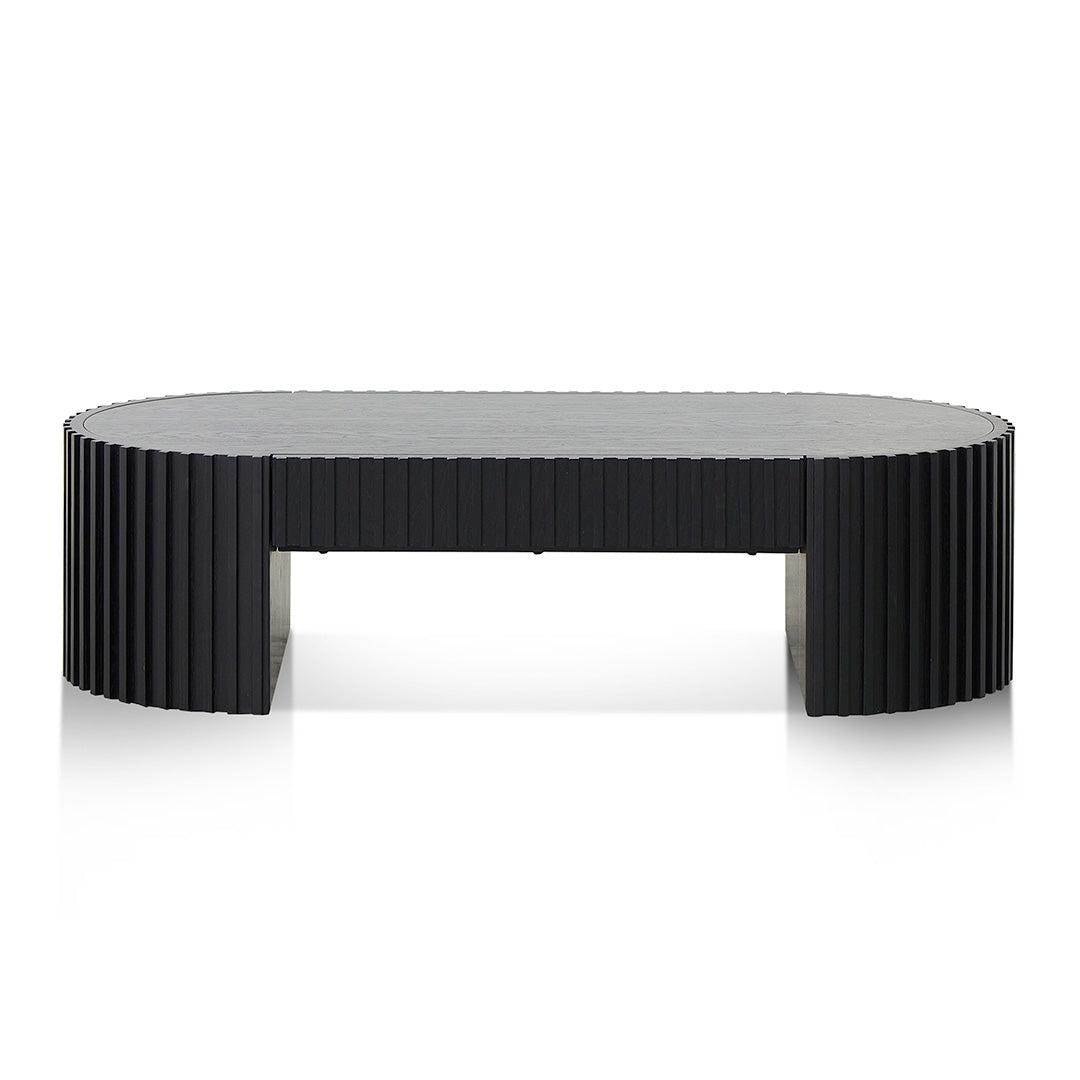 Maggie 1.3m Oval Coffee Table - Full Black Oak Coffee Table Century-Core   