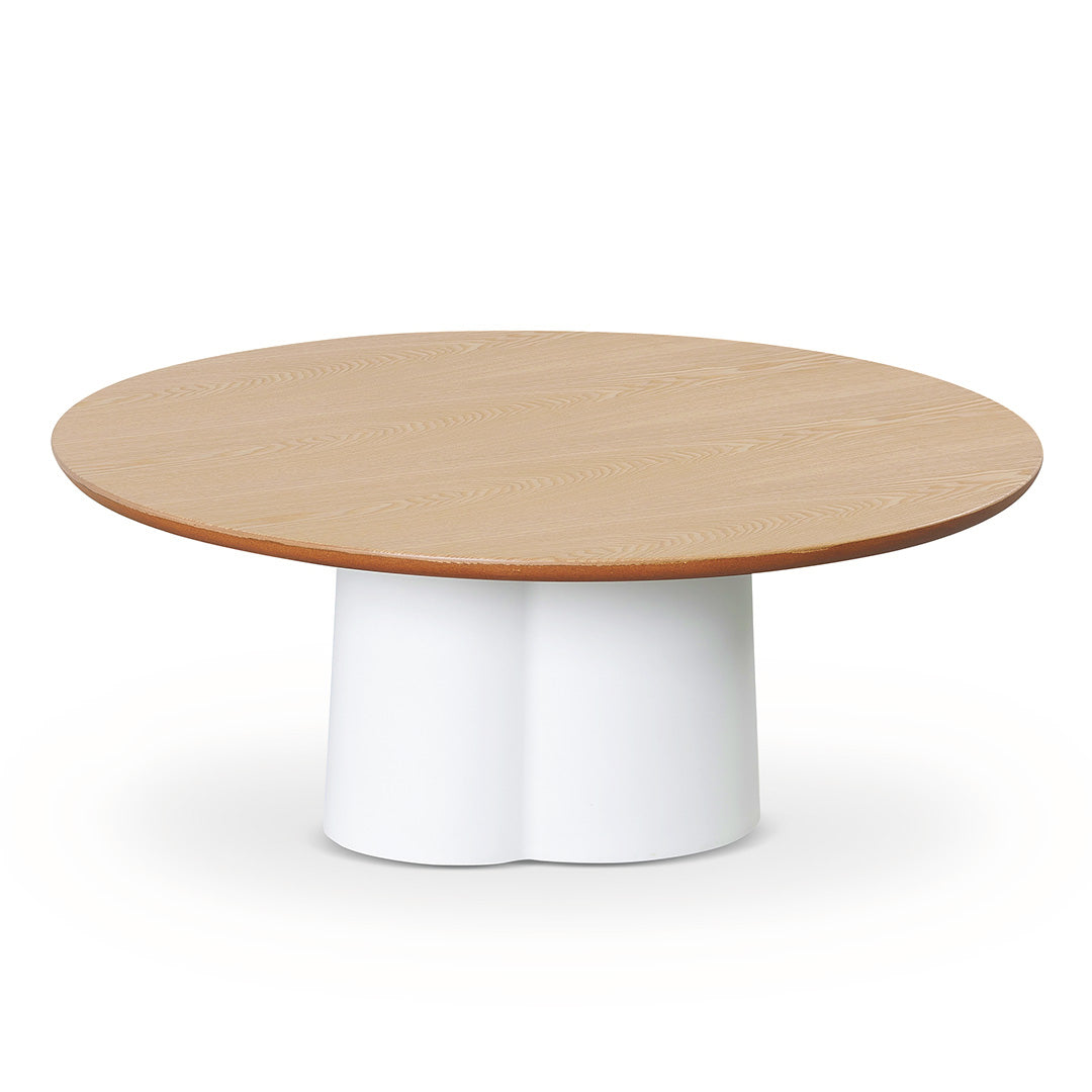 Polly 80cm Round Natural Coffee Table - White Coffee Table Swady-Core   