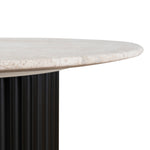 Ex Display - Macleod 1.3m Travertine Top Oval Coffee Table - Black Base Coffee Table Dwood-Core   