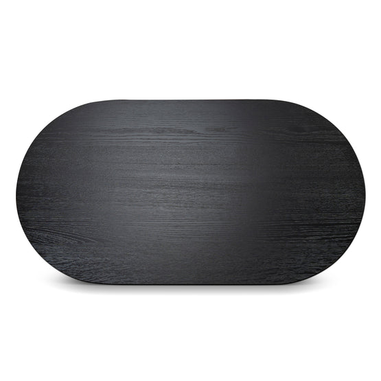 Roshan 1.3m Pill Shape Coffee Table - Textured Espresso Black Coffee Table Valerie-Core   