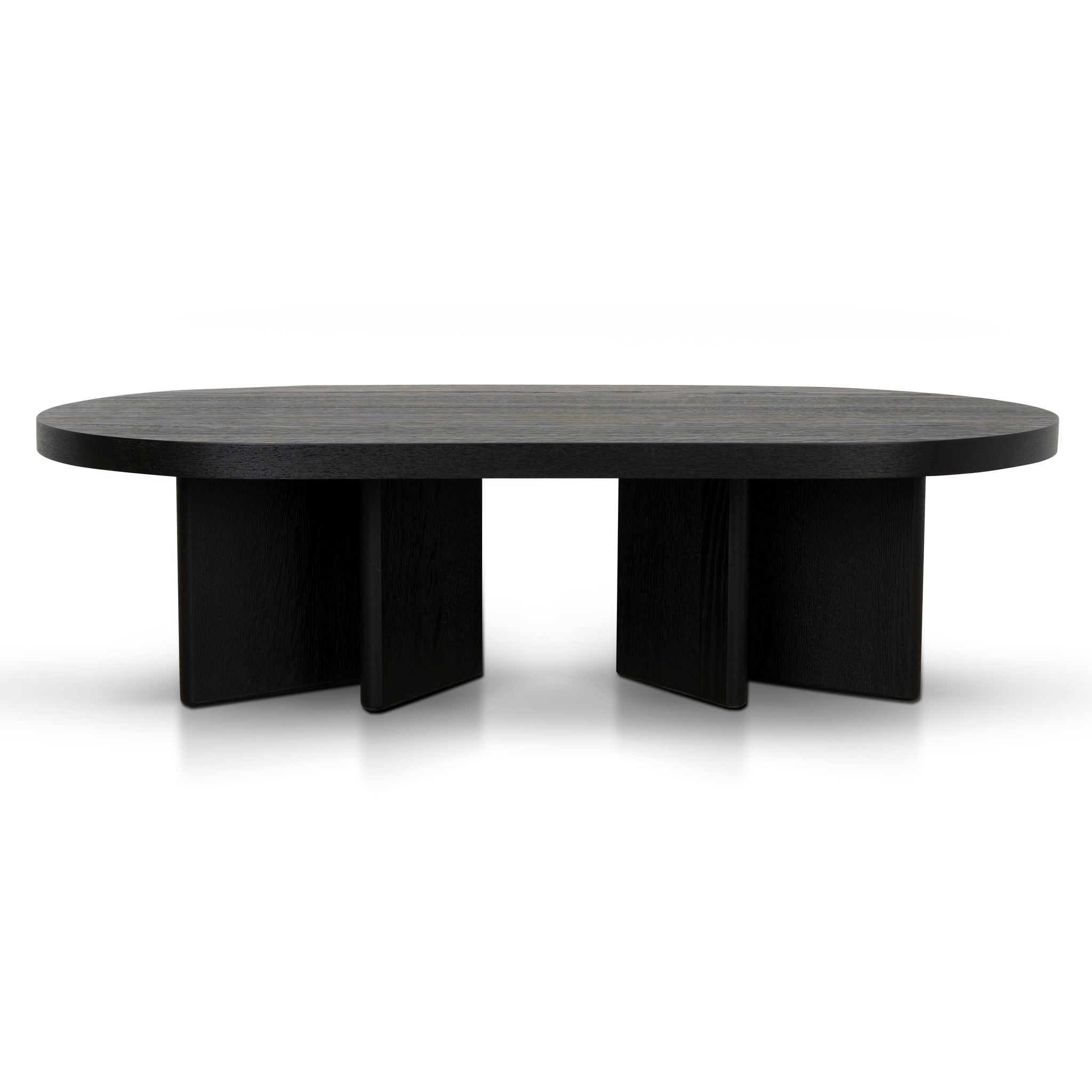 Roshan 1.3m Pill Shape Coffee Table - Textured Espresso Black Coffee Table Valerie-Core   