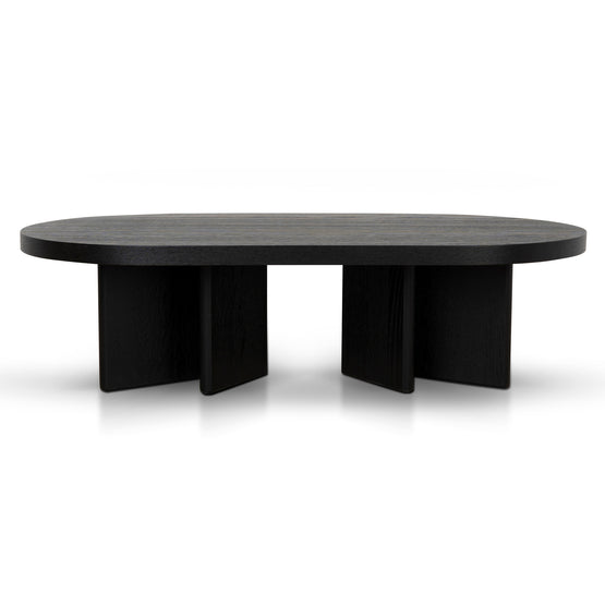 Roshan 1.3m Pill Shape Coffee Table - Textured Espresso Black Coffee Table Valerie-Core   