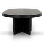 Roshan 1.3m Pill Shape Coffee Table - Textured Espresso Black Coffee Table Valerie-Core   