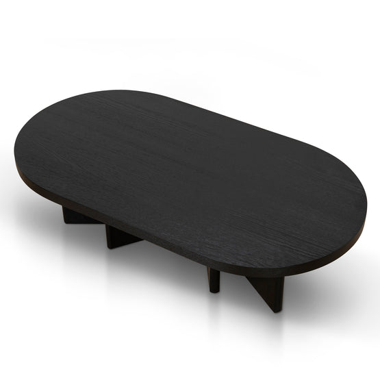 Roshan 1.3m Pill Shape Coffee Table - Textured Espresso Black Coffee Table Valerie-Core   