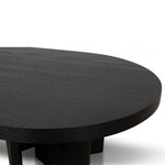 Roshan 1.3m Pill Shape Coffee Table - Textured Espresso Black Coffee Table Valerie-Core   