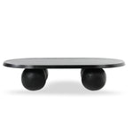 Maxine 1.4m Elm Oval Coffee Table - Full Black Coffee Table Nicki-Core   