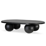 Maxine 1.4m Elm Oval Coffee Table - Full Black Coffee Table Nicki-Core   