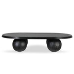 Maxine 1.4m Elm Oval Coffee Table - Full Black Coffee Table Nicki-Core   