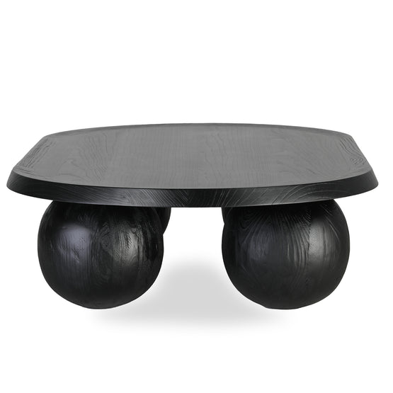 Maxine 1.4m Elm Oval Coffee Table - Full Black Coffee Table Nicki-Core   