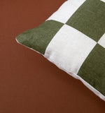 Ex Display - Check 40cm Square Cushion - Olive Cushion Warran-Local   