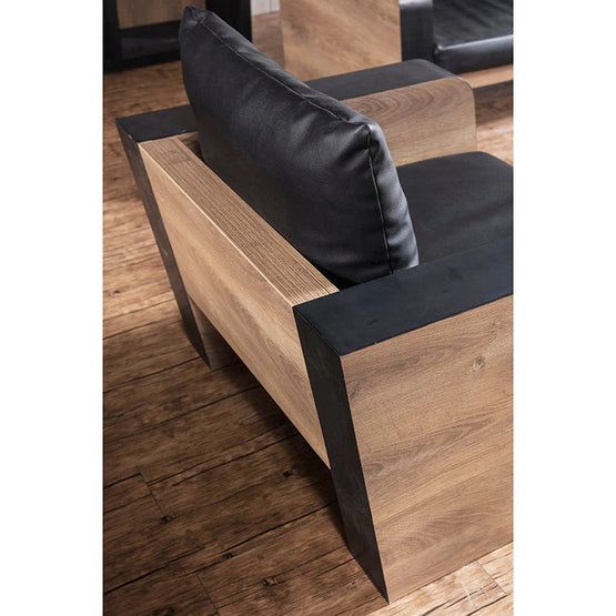 Cory Armchair - Warm Oak and Black