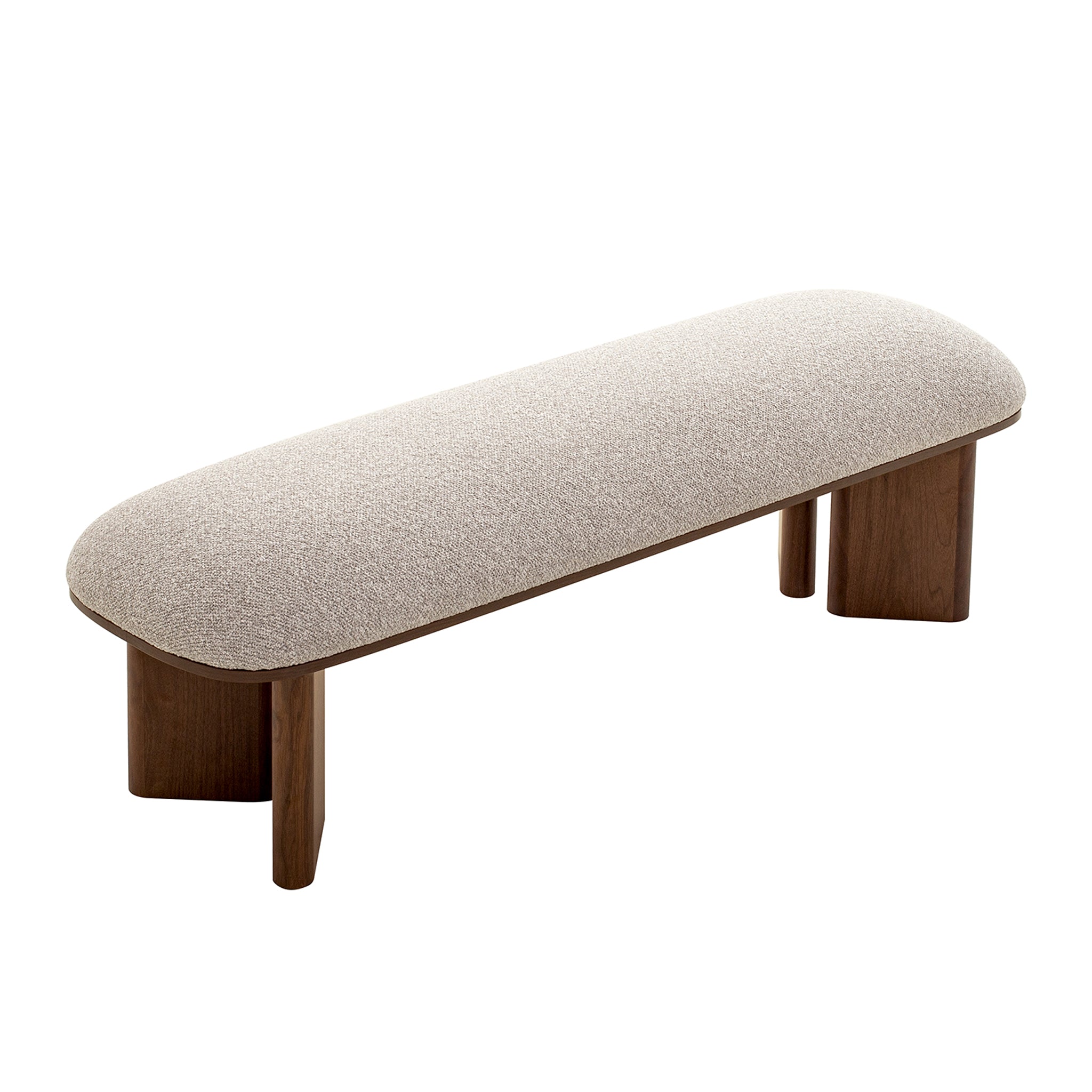 Vico Walnut Bench - Clay Grey Bench Iggy-Core