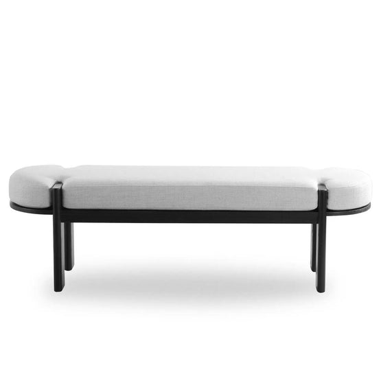 Jahoda 1.6m Black Elm Bench - Natural Linen Bench Nicki-Core