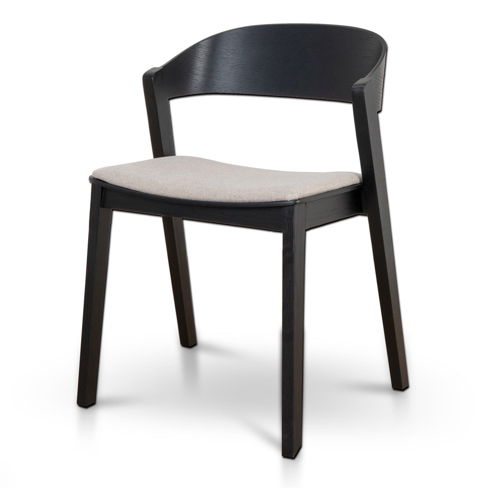 Ex Display - Davis Black Dining Chair - Grey Seat Dining Chair Swady-Core