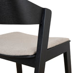 Set of 2 - Davis Black Dining Chair - Grey Seat Dining Chair Swady-Core   