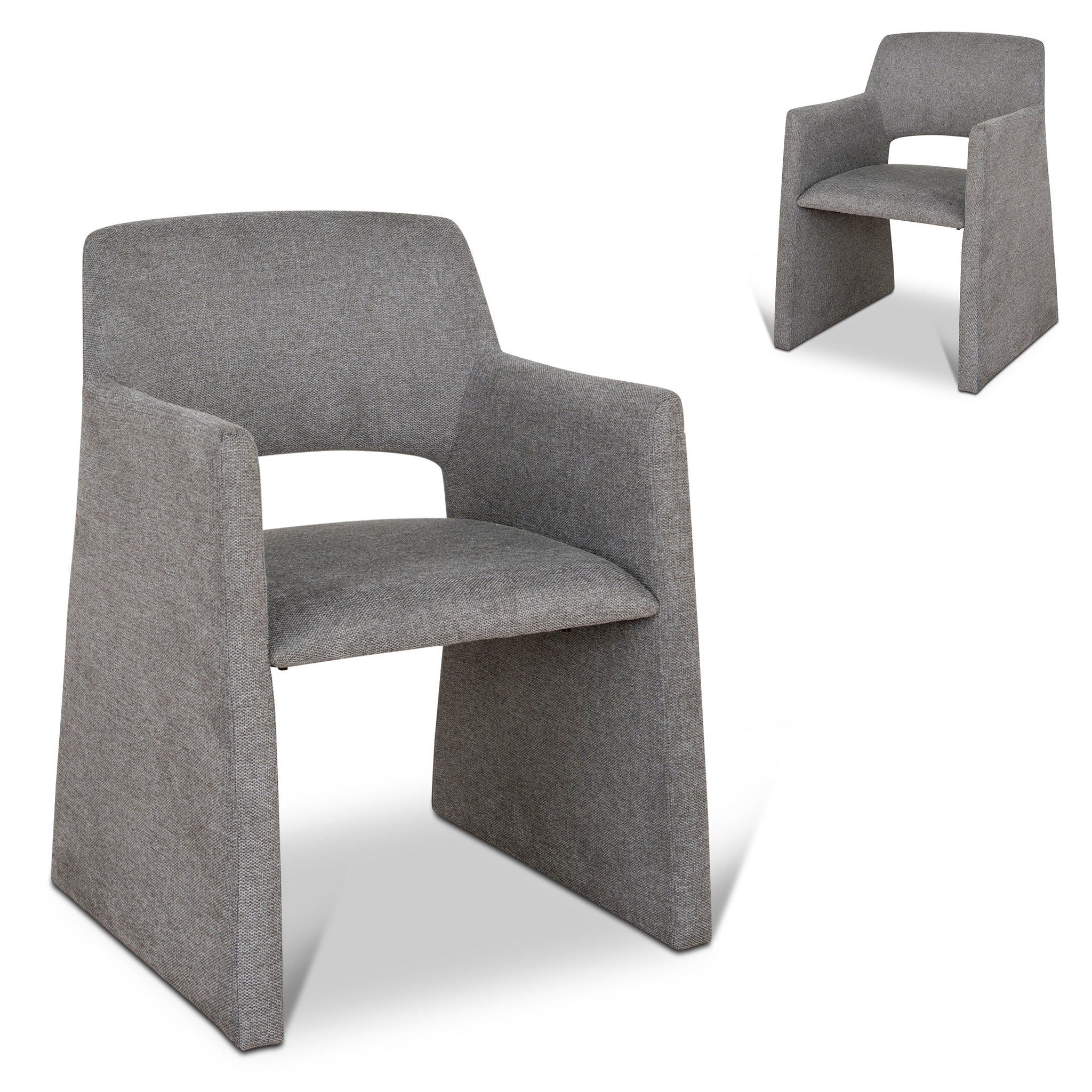 Set of 2 - Marko Fabric Dining Chair - Spec Smoke Grey Dining Chair Dwood-Core