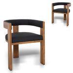 Set of 2 - Miles Brown ELM Dining Chair - Black Dining Chair LJ-Core