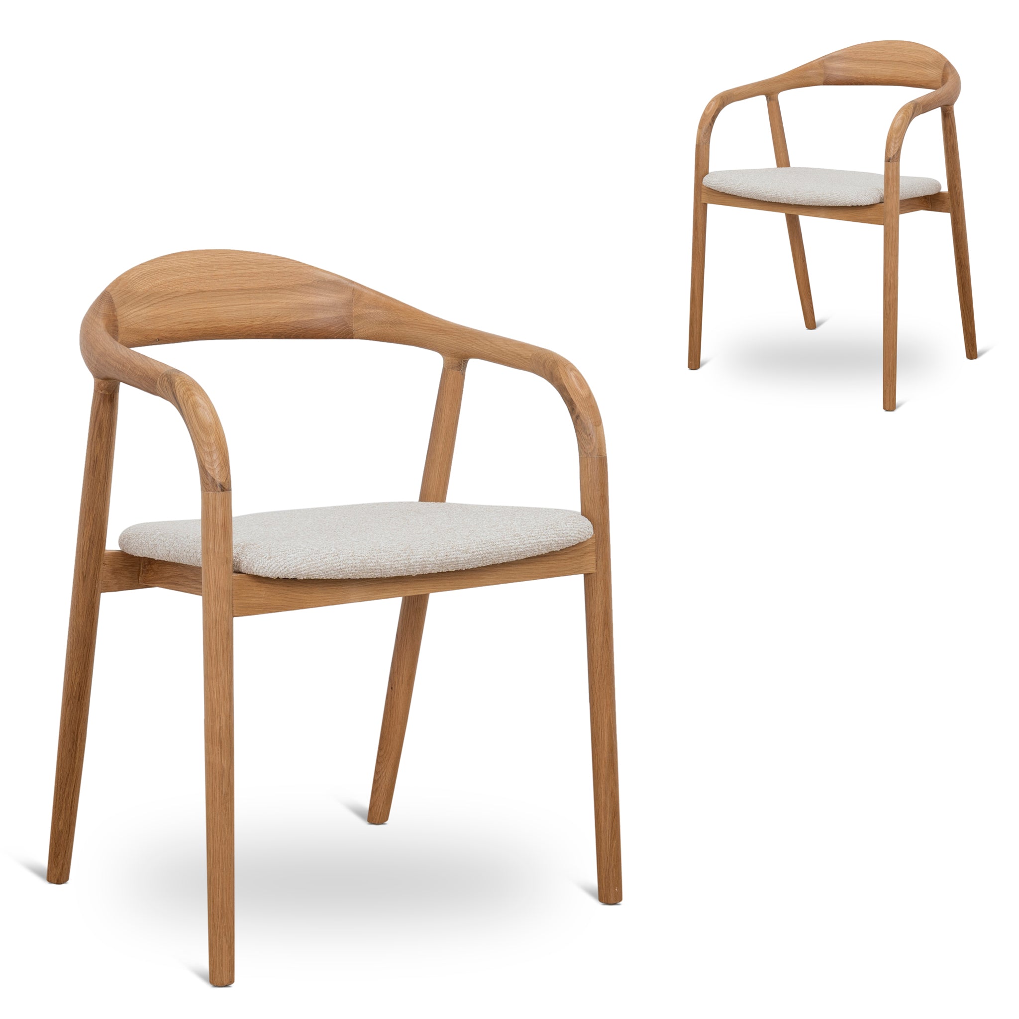 Set of 2 - Caspar Natural Dining Armchair - Beige Dining Chair Swady-Core