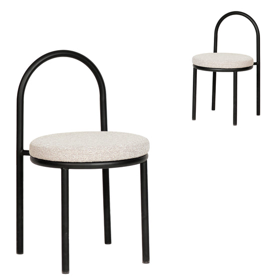 Set of 2 - Mclean Black Dining Chair - Clay Grey Dining Chair Freehold-Core   