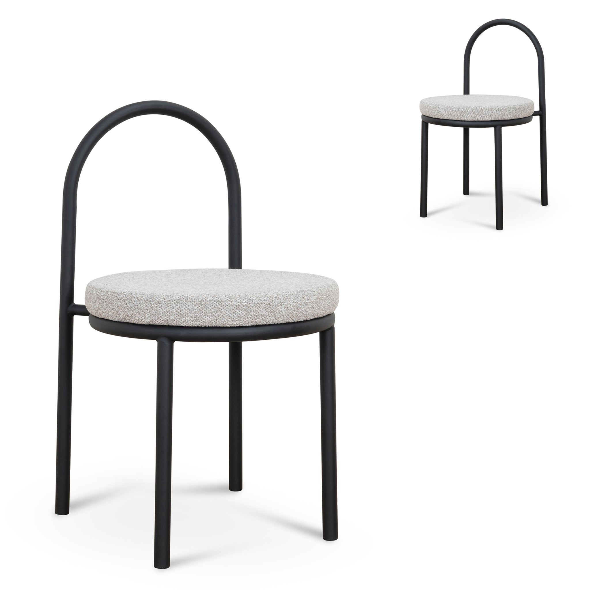 Set of 2 - Mclean Black Dining Chair - Clay Grey Dining Chair Freehold-Core