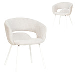 Set of 2 - Dalca White Dining Chair - Clay Grey Dining Chair Freehold-Core   