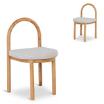 Set of 2 - Adir Natural Dining Chair - Clay Grey Dining Chair LJ-Core