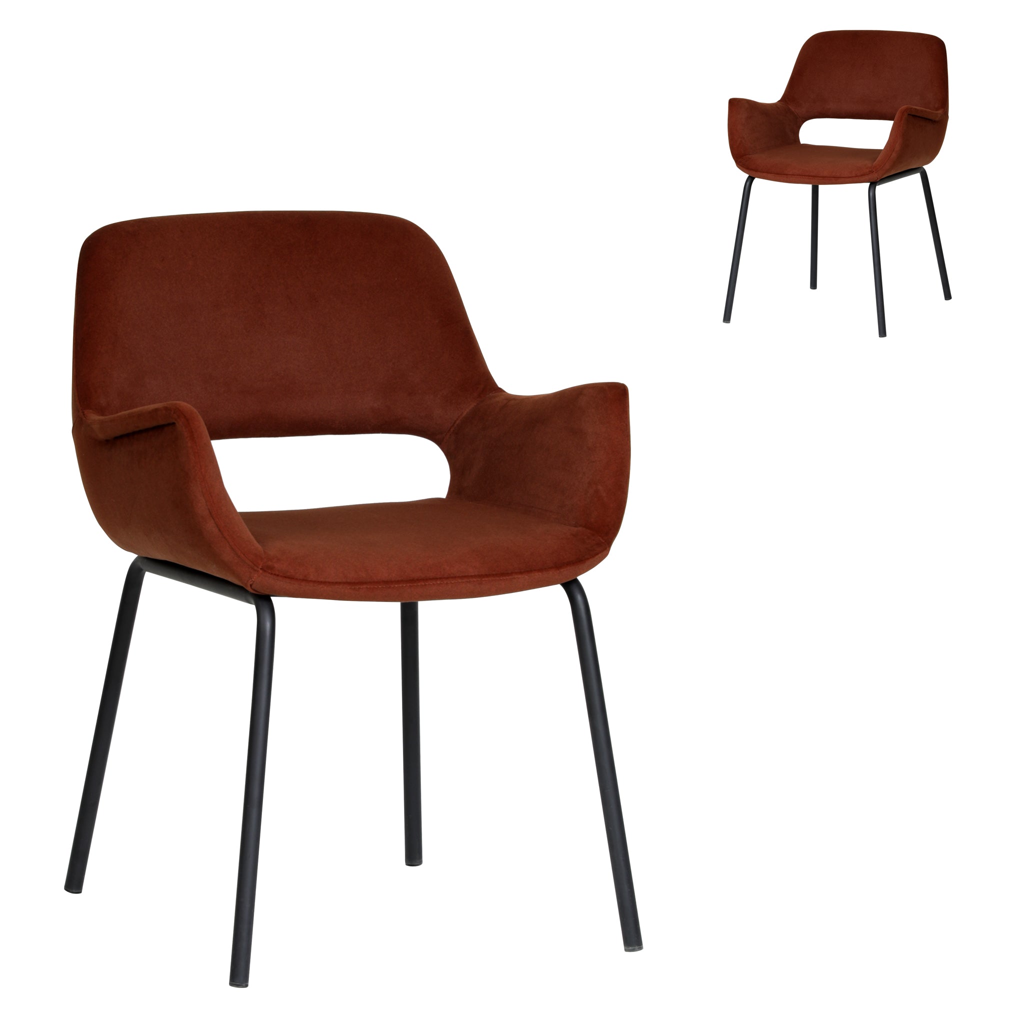 Set of 2 - Kendry Black Dining Chair - Red Bronze Seat Dining Chair Freehold-Core