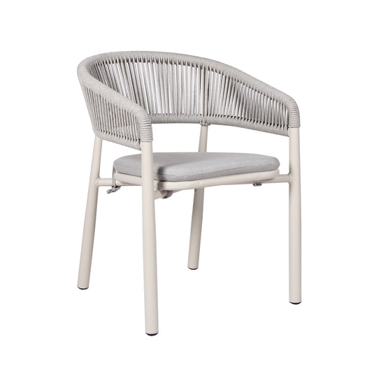 Set of 2 - Gonzalo Sand White Outdoor Dining Chair - Light Grey Outdoor Chair Industra-Core