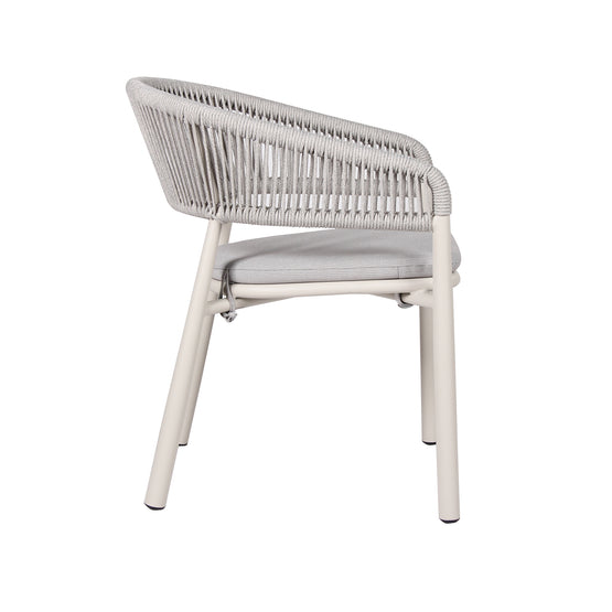 Set of 2 - Gonzalo Sand White Outdoor Dining Chair - Light Grey Outdoor Chair Industra-Core