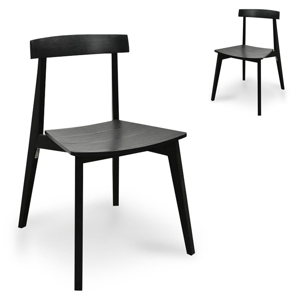 Set of 2 - Jira Wood Dining Chair - Black Dining Chair Drake-Core   