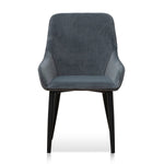 Set of 2 - Acosta Dining Chair - Grey Velvet in Black Legs Dining Chair St Chairs-Core   