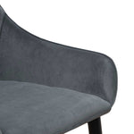 Set of 2 - Acosta Dining Chair - Grey Velvet in Black Legs Dining Chair St Chairs-Core   