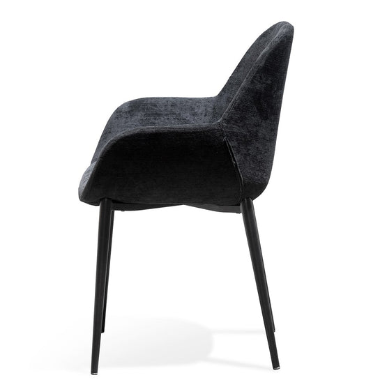 ex display Fabric Dining Chair - Black Dining Chair Swady-Core   