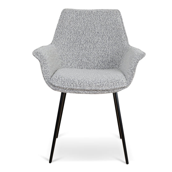 Ex Display - Nola Fabric Dining Chair - Moonlit Pepper Boucle Dining Chair Sendo-Core