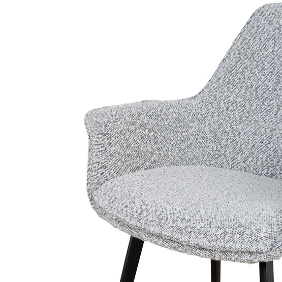 Ex Display - Nola Fabric Dining Chair - Moonlit Pepper Boucle Dining Chair Sendo-Core