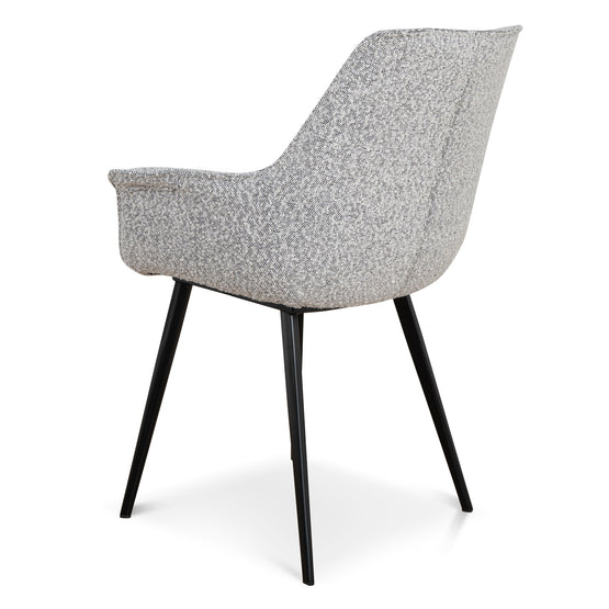 Ex Display - Nola Fabric Dining Chair - Moonlit Pepper Boucle Dining Chair Sendo-Core