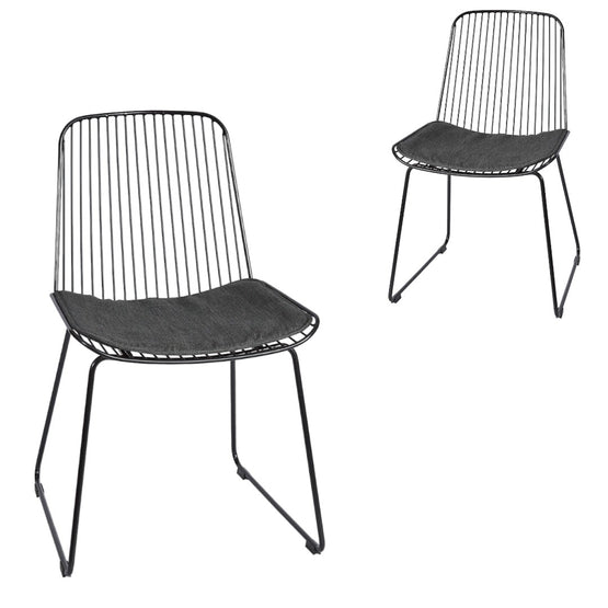 Set of 4 - Amir Steel Outdoor Dining Chair - Black Dining Chair Interior Secrets   