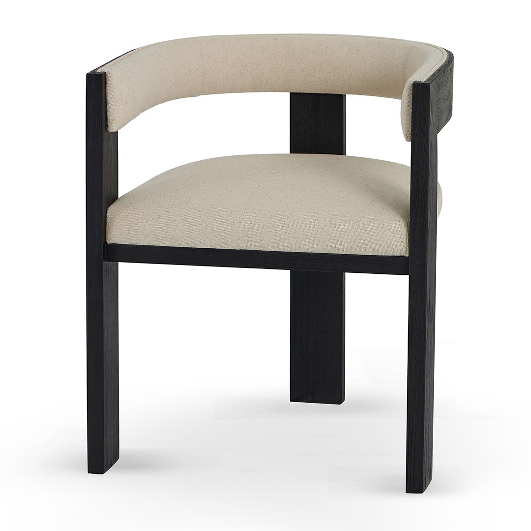 Set of 2 - Miles Black ELM Dining Chair - Light Beige Dining Chair LJ-Core   