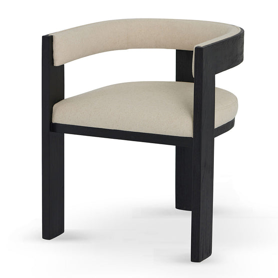 Ex Display - Miles Black ELM Dining Chair - Light Beige Dining Chair LJ-Core   