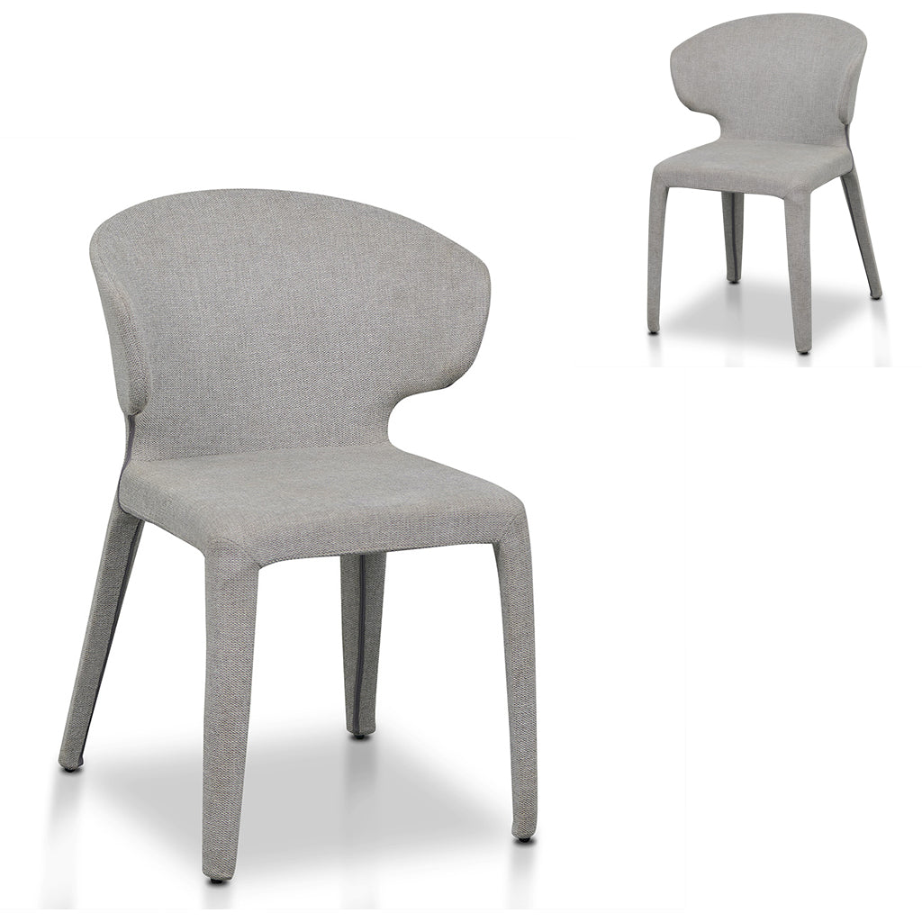 Set of 2 - Pollard Fabric Dining Chair - Coastal Light Grey Dining Chair Freehold-Core   