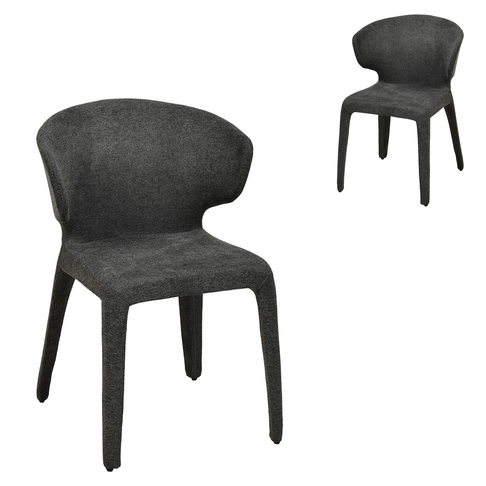 Set of 2 - Pollard Fabric Dining Chair - Charcoal Grey Dining Chair Freehold-Core   