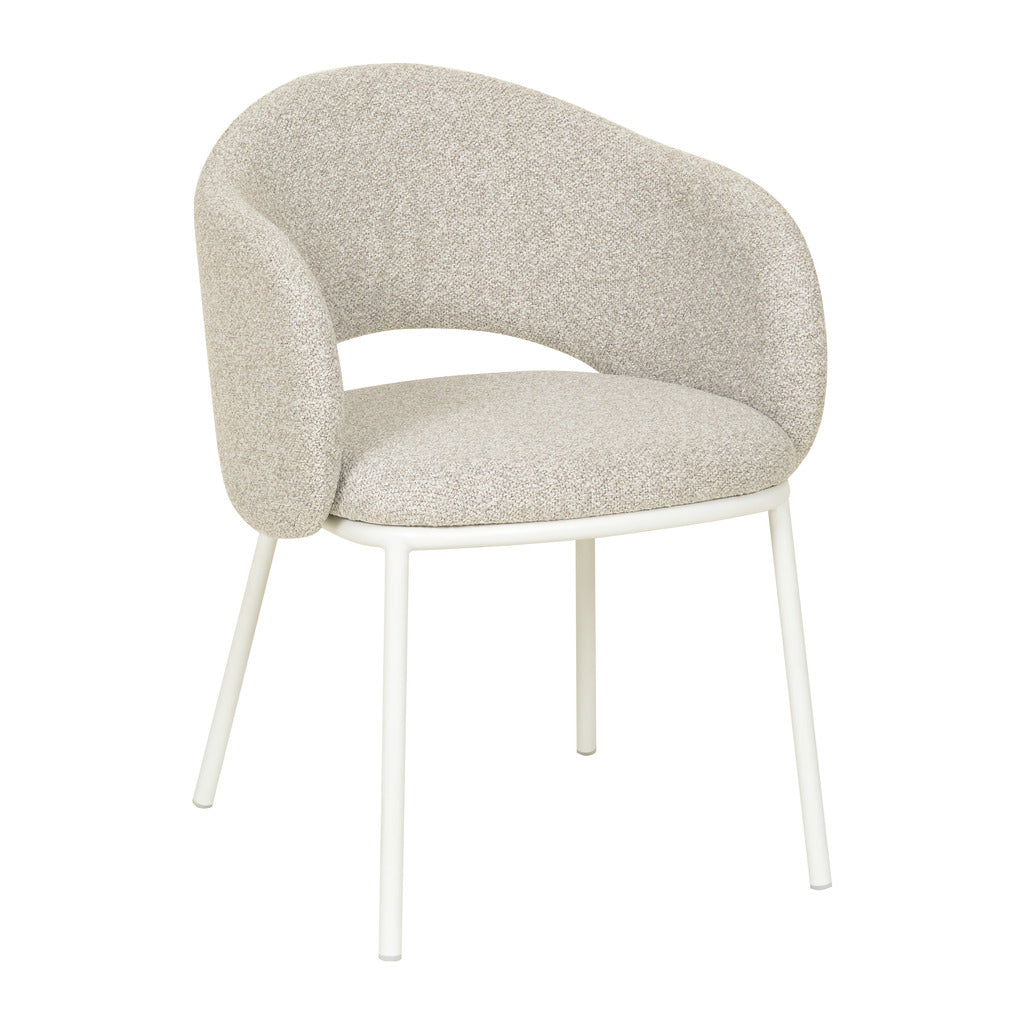 Mani White Dining Chair - Clay Grey Dining Chair Freehold-Core   