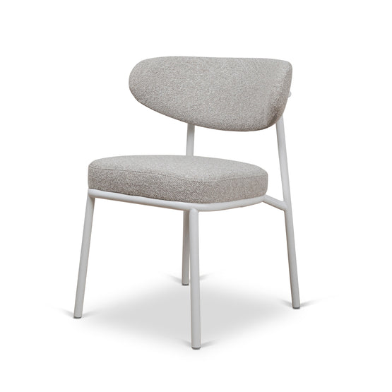 Set of 2 - Ambrosi White Dining Chair - Clay Grey Dining Chair Freehold-Core   