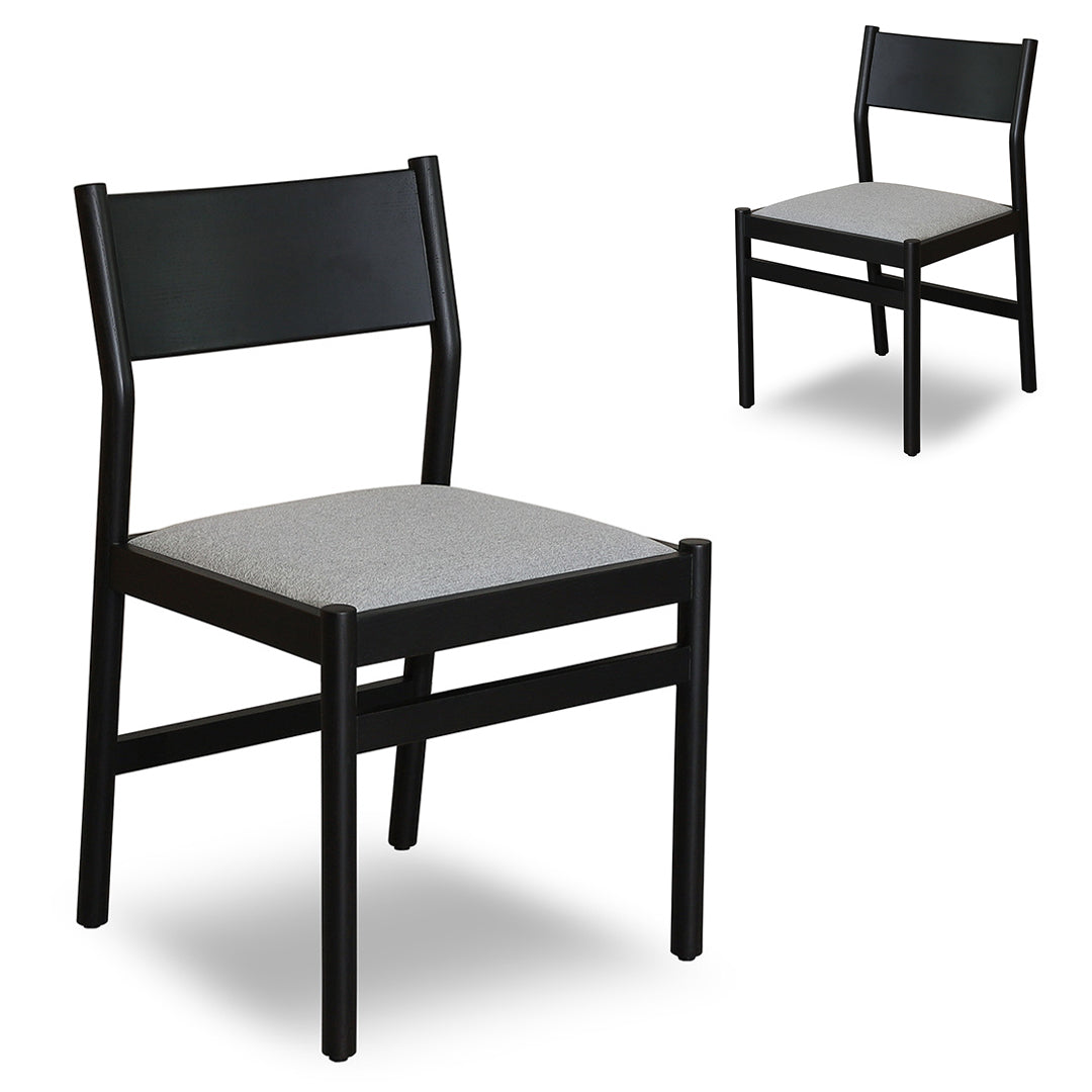 Set of 2 - Mirit Black Dining Chair - Moon Grey Dining Chair Marri-Core   