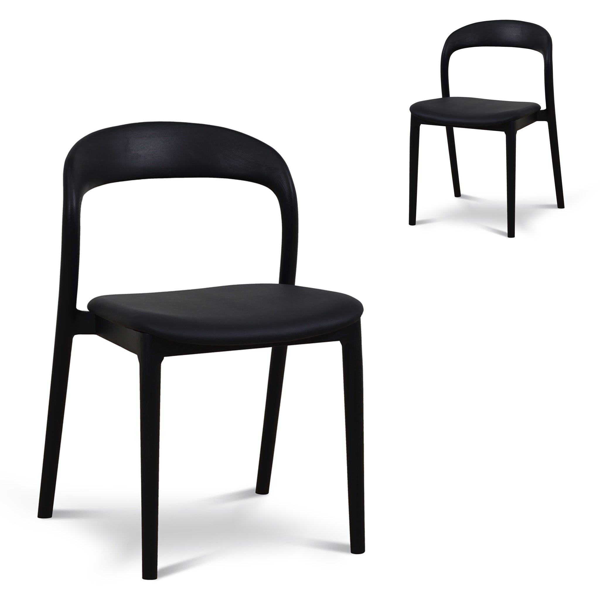 Set of 2 - Caspar Dining Chair - Full Black Dining Chair Swady-Core